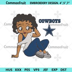 Dallas Cowboys Black Girl Betty Boop Embroidery Design File