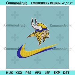 Minnesota Vikings Nike Swoosh Embroidery Design Download
