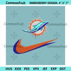Miami Dolphins Nike Swoosh Embroidery Design Download