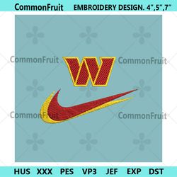 Washington Commanders Nike Swoosh Embroidery Design Download