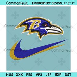 Baltimore Ravens Nike Swoosh Embroidery Design Download