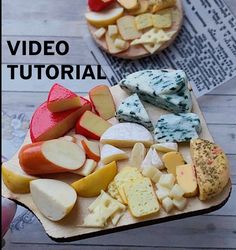 Miniature cheese. TUTORIAL polymer clay. cheeseboard. Mini food. Video