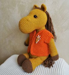 Crochet horse, soft pony, stuffed horse, amigurumi horse toy, pony plush toy