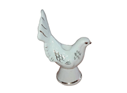 Ceramic candle holder - White Holy Dove | Height: 10.0 cm (3,9 inches) | Made in Russia