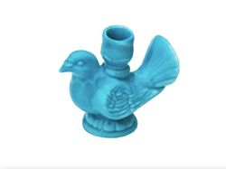 ceramic candle holder -  blue holy dove | height: 7.0 cm (2,8 inches) | made in russia