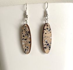 Handmade Wooden Earrings, Light Wooden Earrings, Earrings Hand Painted Wooden Painted, Wooden Earrings, size 1,3"