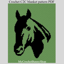 Crochet C2C Horse blanket pattern PDF  Download