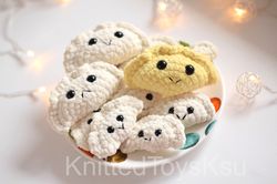 dumpling home decor, pierogi housewarming gift set of 10 pieces, food toy kitchen set for girl by KnittedToysKsu