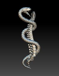 3D Model STL CNC Router file. Snake and spine