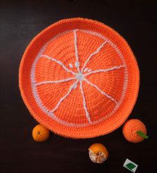 Cat bed orange, crochet orange, cat house