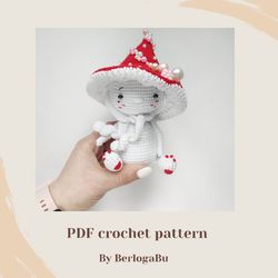 Mushroom Amanita crocheted. Crochet pattern PDF.