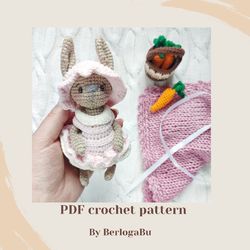 CROCHET PATTERN bunny. Crochet pattern in English PDF.