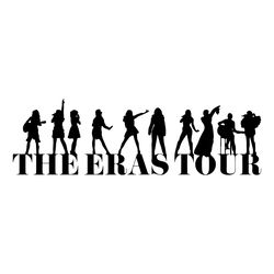 Swiftie The Eras Tour Silhouettes w/ Tour Font SVG & PNG Files - Eras Tour Digital Download, Digital Art
