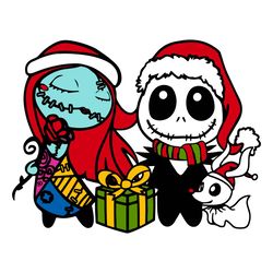 Jack Sally Christmas Svg Png, Layered Jack And Sally Svg, Santa Jack Skellington Svg, Sally Santa Svg, The Nightmare Bef