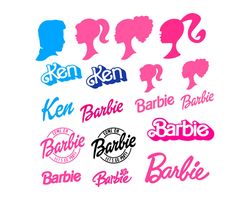Barbie and Ken PNG, 16 Svg Bundle, Doll Svg Logo, Cricut Digital Download Cut File