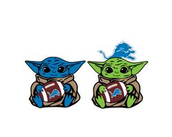 Baby Yoda with Detroit Lions NFL Png, Baby Yoda NFL png, NFL png