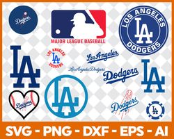 LosAngeles Dodgers MLB svg Cut Files Baseball Clipart Bundle