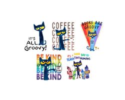 Pete The Cat PNG Bundles, Do Your Best Png, Its All Groovy, Pete The Cat Teacher Life Back To School Png, Book Are Groov