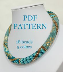 PDF Bead Crochet Pattern , Seed Bead Pattern, PDF Pattern for Necklace and Bracelet bead crochet