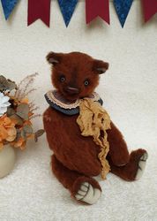 Attractive interior toy teddy bear Martin. Handmade collectible toy OOAK great gift