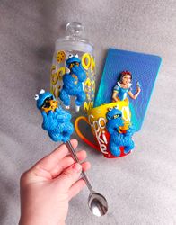 Spoon with any animal or character in a simple style, cookie monster, dogs, cats, rats, pets, Yoda, Christmas gift
