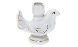 Ceramic candle holder - White Holy Dove | Height: 6.0 cm (2,4 inches) | Made in Russia
