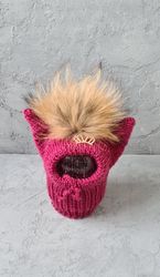 Dog hat winter, French Bulldog hat, Knitted dog hat, Pugs hat, Puppy hat, Beanie for dogs, Large dog hat,Dog accessories