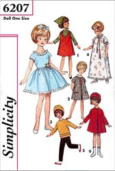 Doll 8 inch Clothes Pattern Simplicity 6207 PDF