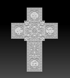 3D MODEL STL file Cross with ornament for tombstone for cutting on CNC machine