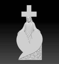 3D STL Model for CNC file Jesus Heart and roses