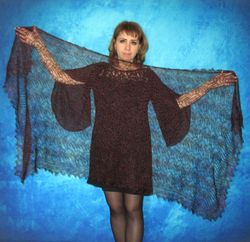 Dark burgundy scarf, Warm Russian Orenburg shawl, Goat wool wrap, Wedding stole, Bridal cape,Hand knit cover up,Kerchief