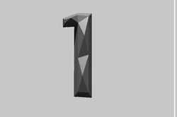 one number 3d decor,low poly number,one party, svg,dxf