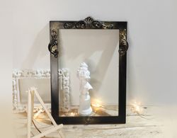 Decorative photo frame. Frame with a rooster. Gothic frame. Gothic decor, Home decor
