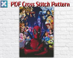 Deadpool Cross Stitch Pattern / Disney Characters Cross Stitch Pattern / Marvel Heroes Printable Cross Stitch Pattern