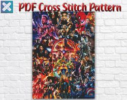 Avengers Counted Cross Stitch Pattern / Marvel PDF Cross Stitch Chart / Avengers Printable PDF Cross Stitch Chart