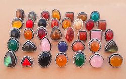 Assorted Crystal Rings, Wholesale Ring For Women, Boho Rings natural Gemstone Handmade Jewelry, Chunky Ring, Bulk Sale