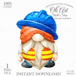 Driver Gnome Clip Art. Profession clip art. Cute Characters, Hand Drawn graphics. Digital Download. OliArtStudioShop
