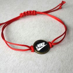 Swoosh Bracelet, Nike Bracelet, Wax Cord Bracelet, Nike Accessories