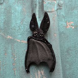 Black Bat brooch pin handmade brooch brooches for woman goth jewelry