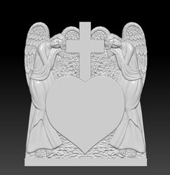 3D STL Model file Tombstone Two Angels for CNC Router