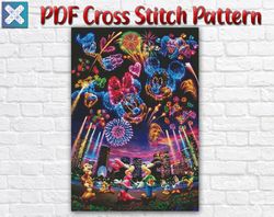 Disney Characters Cross Stitch Pattern / Mickey Mouse Counted Cross Stitch Pattern / Cartoon Instant Printable PDF Chart