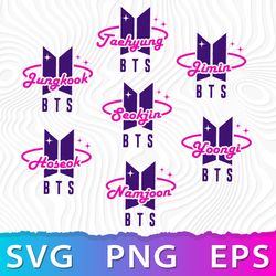 BTS Name Bundle SVG