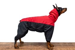 Doberman Pinscher Winter Full Body Jacket Custom Made Dog Pet Snowsuit Dog Coat Waterproof Full Body Suit Dog overall