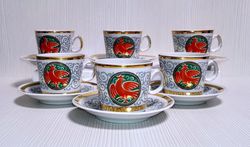 Vintage Tea Coffee Set.Lomonosov Porcelain LFZ. Soviet Porcelain