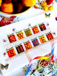 Cross stitch pattern PDF SWEET SUMMER JARS by CrossStitchingForFun Instant download, Summer cross stitch pattern