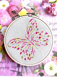 VARIEGATED LACY BUTTERFLY Cross stitch pattern PDF by CrossStitchingForFun Instant Download, Variegated cross stitching
