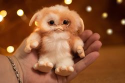 Tiny Gremlin Gizmo, ooak ,handmade gift, furry animal, kawaii plush, poseable doll ,black friday