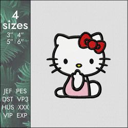 hello kitty fuck embroidery design, cartoon rude adult and childrens , 4 sizes