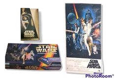 EUC Star Wars Movie Lot, Star Wars Trilogy VHS, Interactive Game & Movie Poster