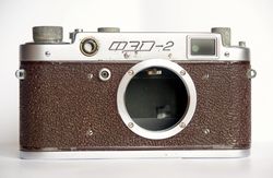 FED 2 medium type B II brown body USSR rangefinder film camera 35 mm M39 mount